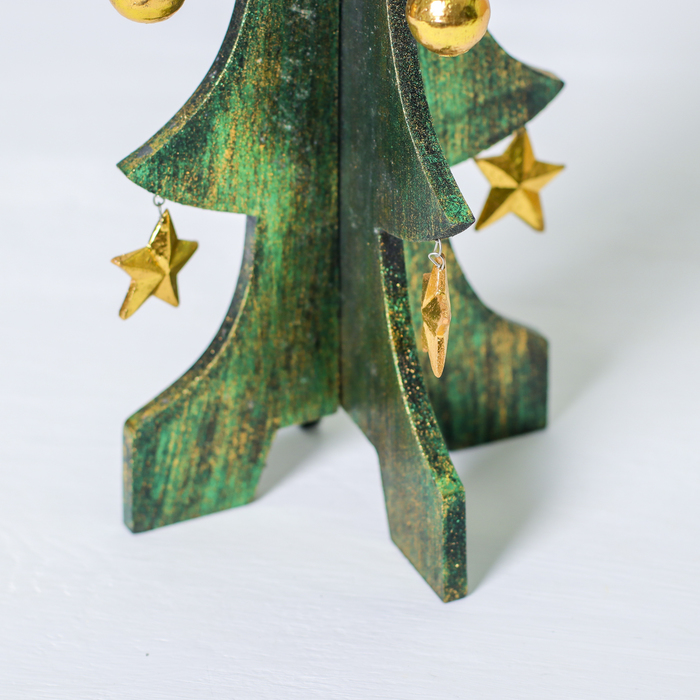 Сувенир "Елка зелено-золотистая с золот.игрушками" 50х16 см, разборная