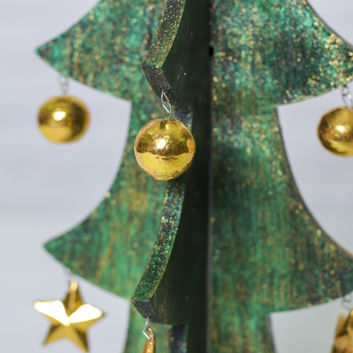 Сувенир "Елка зелено-золотистая с золот.игрушками" 50х16 см, разборная