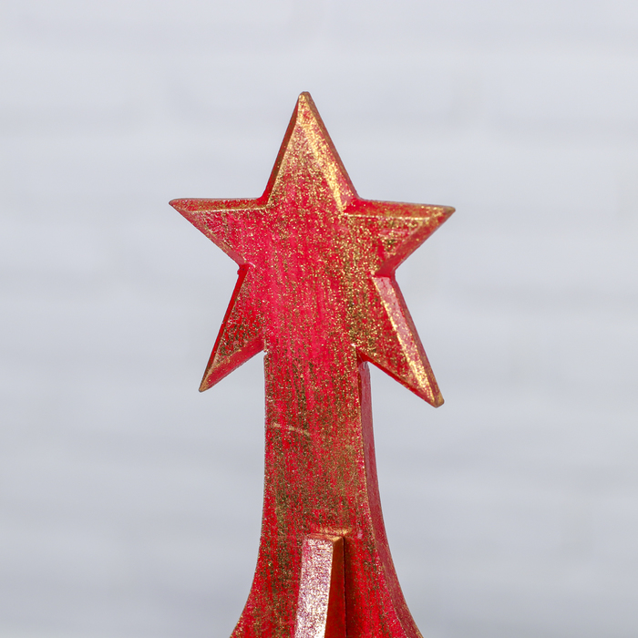 Сувенир "Елка красно-золотистая с золот.игрушками" 40х15 см разборная