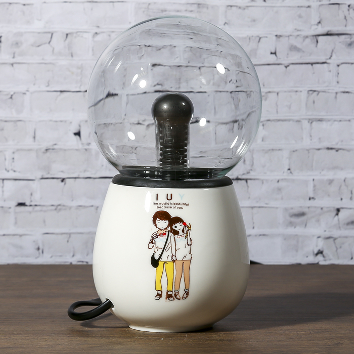 Плазменный шар керамика "Мальчик в очках" 16х9,5х9,5 см