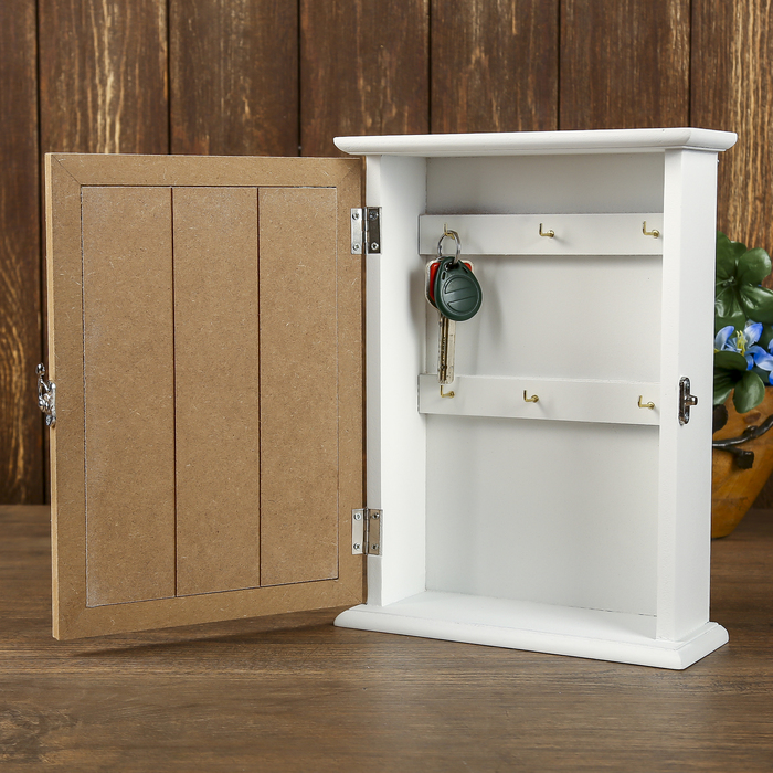 Ключница дерево 6 крючков "Пальмовый лист" 26х17х7 см