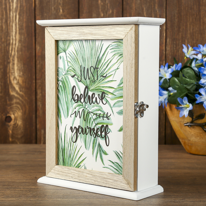 Ключница дерево 6 крючков "Пальмовые листья" 26х17х7 см