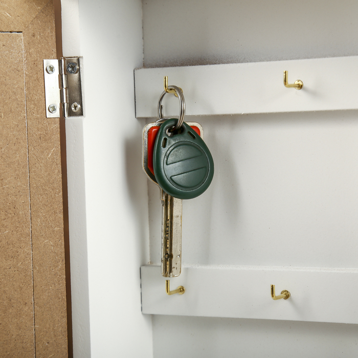 Ключница дерево 6 крючков "Розы. Шебби-шик" 26х17х7 см