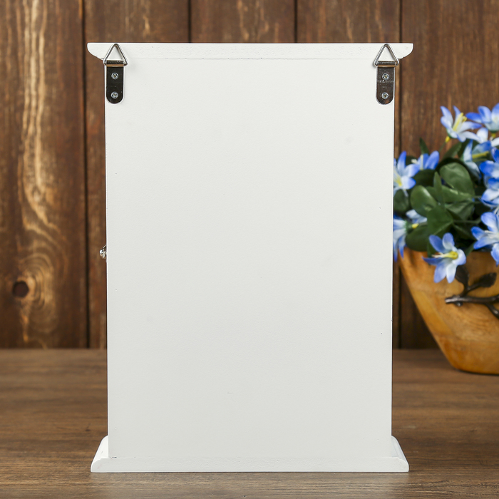 Ключница дерево 6 крючков "Розы. Шебби-шик" 26х17х7 см