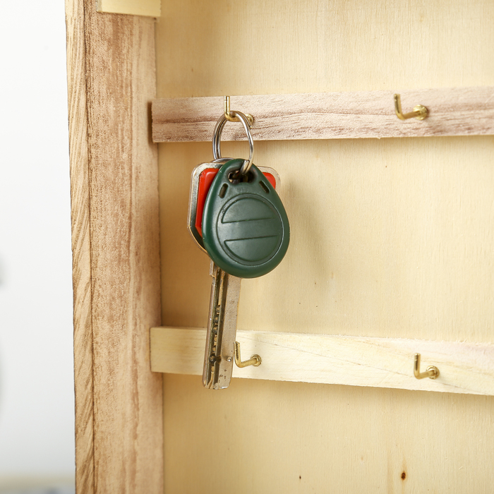 Ключница дерево под роспись "С витражными окнами" 27,5х21,5х5,5 см