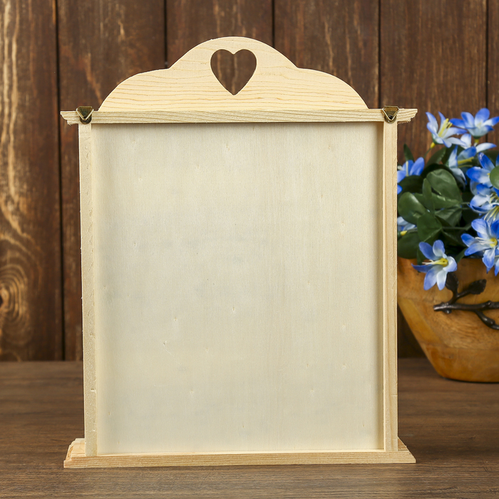 Ключница дерево под роспись "Цветочные ставни" 28х22х5,5 см