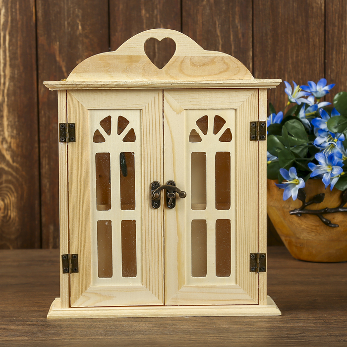 Ключница дерево под роспись "Дверь с витражными вставками" 28х22х5,5 см