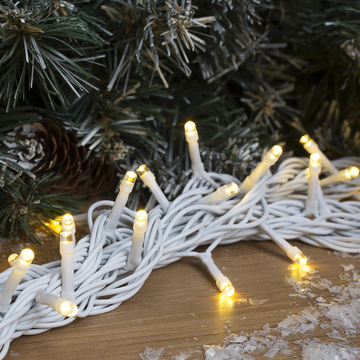 НИТЬ уличная, УМС, Д: 10 м, Н.Б. 3W LED-100-220V, Т/БЕЛЫЙ