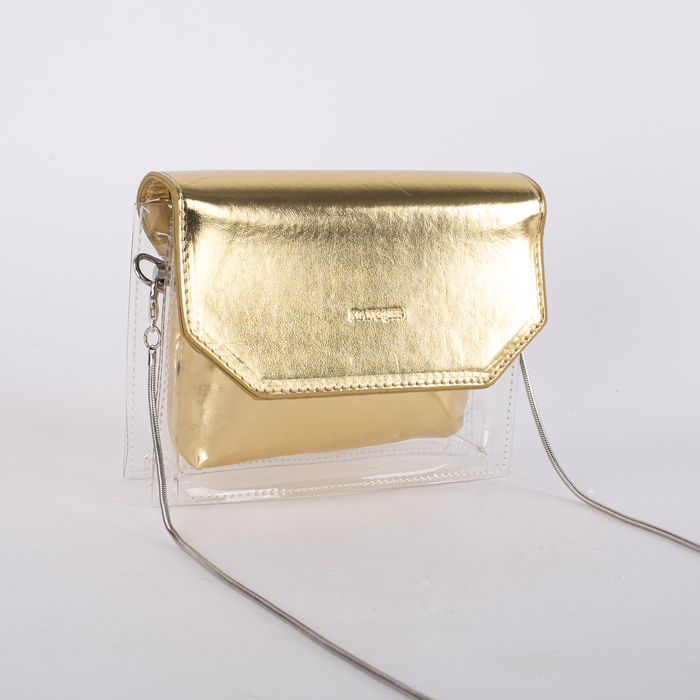 Сумка жен Эмми, 18*5*14, отд на магните, с кошельком, длин цепь, золотой