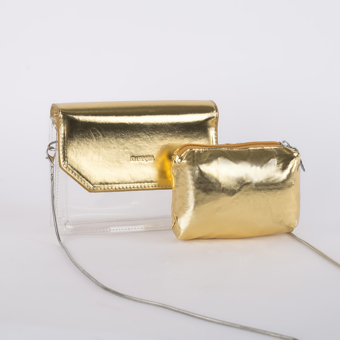 Сумка жен Эмми, 18*5*14, отд на магните, с кошельком, длин цепь, золотой