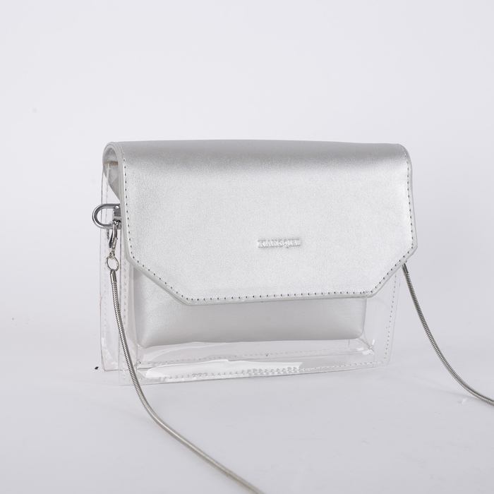 Сумка жен Эмми, 18*5*14, отд на магните, с кошельком, длин цепь, серебро