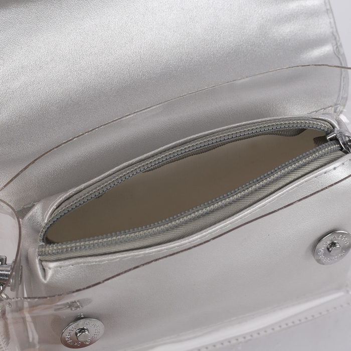 Сумка жен Эмми, 18*5*14, отд на магните, с кошельком, длин цепь, серебро