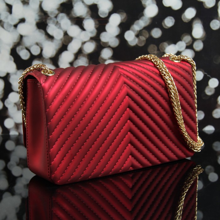 Сумка жен Эмили, 22*6,5*13, 2 отд на замке, длин цепь, красный