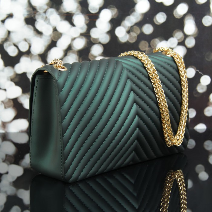 Сумка жен Эмили, 22*6,5*13, 2 отд на замке, длин цепь, зеленый