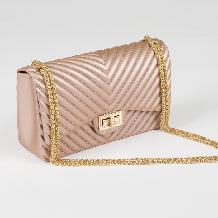 Сумка жен Эмили, 22*6,5*13, 2 отд на замке, длин цепь, розовый