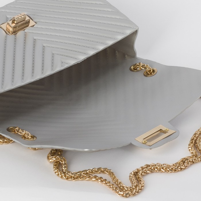 Сумка жен Эмили, 22*6,5*13, 2 отд на замке, длин цепь, серый