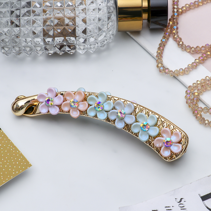 Банан для волос "Серенада" 10,5 см цветочки