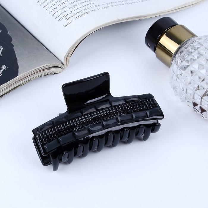 Краб для волос "Стильный глянец" 8 см стразы