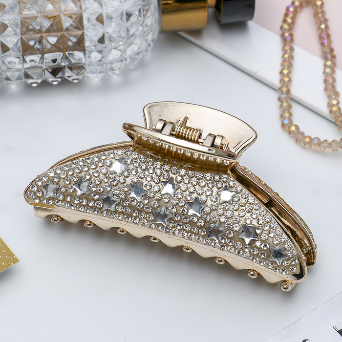 Краб для волос "Виола" 9 см звёзды