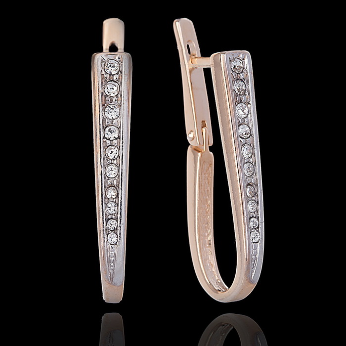 Серьги "Злато", цвет белый в золоте