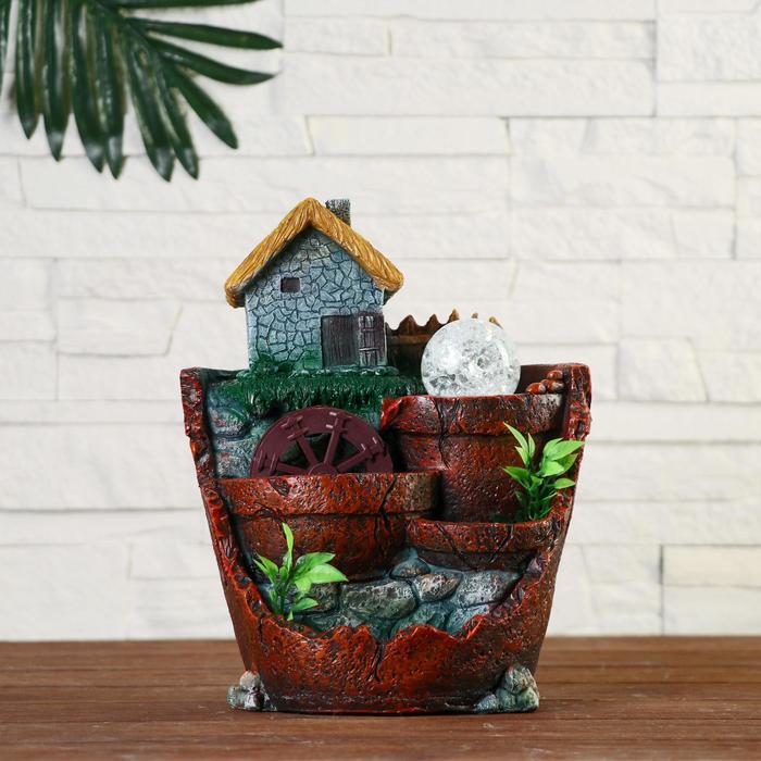 Фонтан "Домик у реки" 14х20х24,5 см (с подсветкой) мод.013