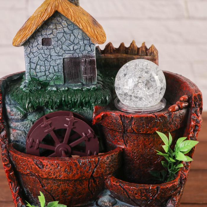 Фонтан "Домик у реки" 14х20х24,5 см (с подсветкой) мод.013