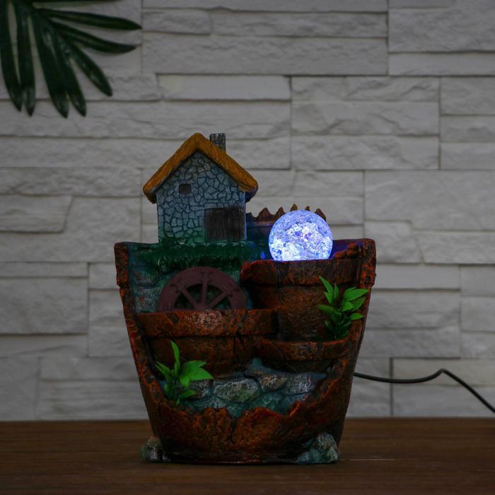 Фонтан "Домик у реки" 14х20х24,5 см (с подсветкой) мод.013