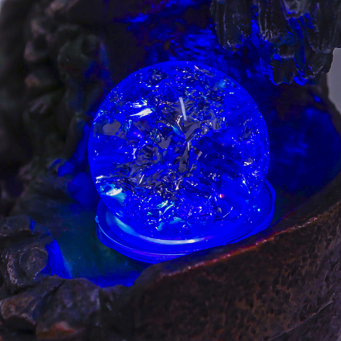 Фонтан "Домики - мухоморчики" 14х20х23,5 см (с подсветкой) мод.027