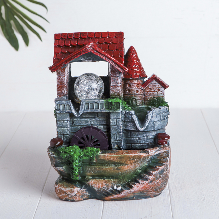 Фонтан "Маленький городок" 15х19х25 см (с подсветкой) мод.028