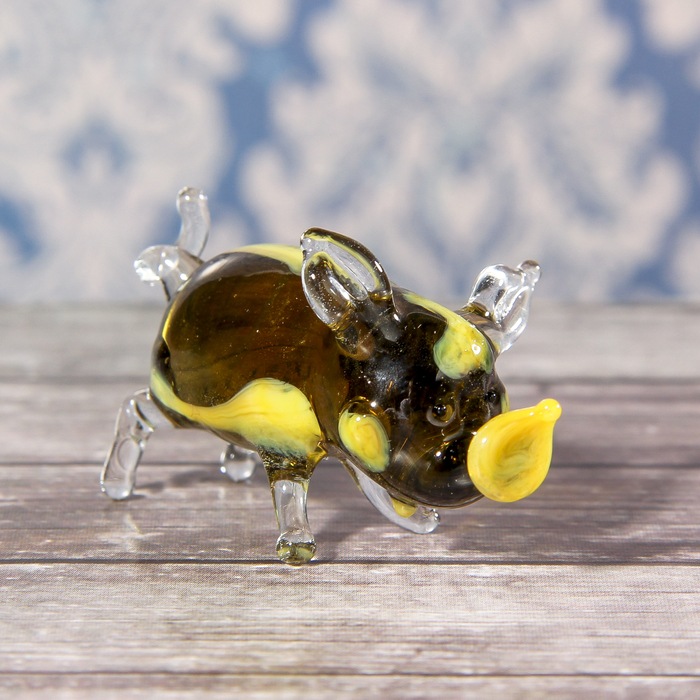 Сувенир стекло средняя фигурка "Свинья" 6х2,5 см