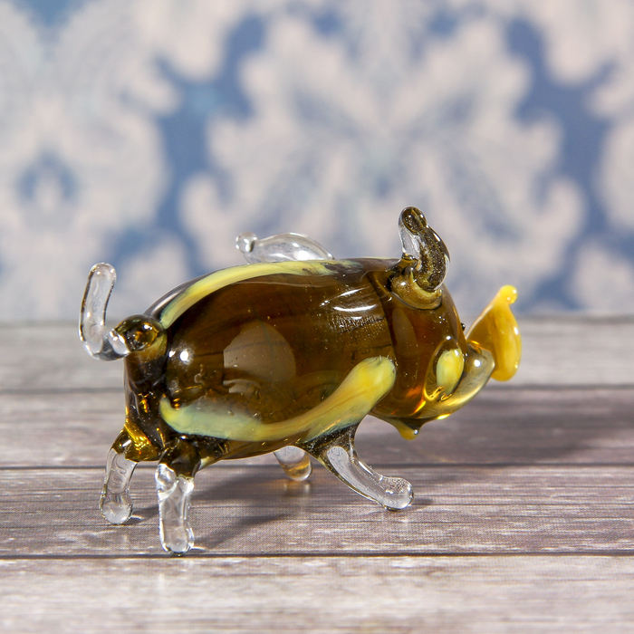 Сувенир стекло средняя фигурка "Свинья" 6х2,5 см