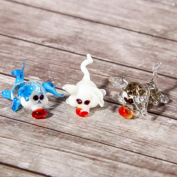 Сувенир стекло микро "Поросенок" МИКС 2х1 см