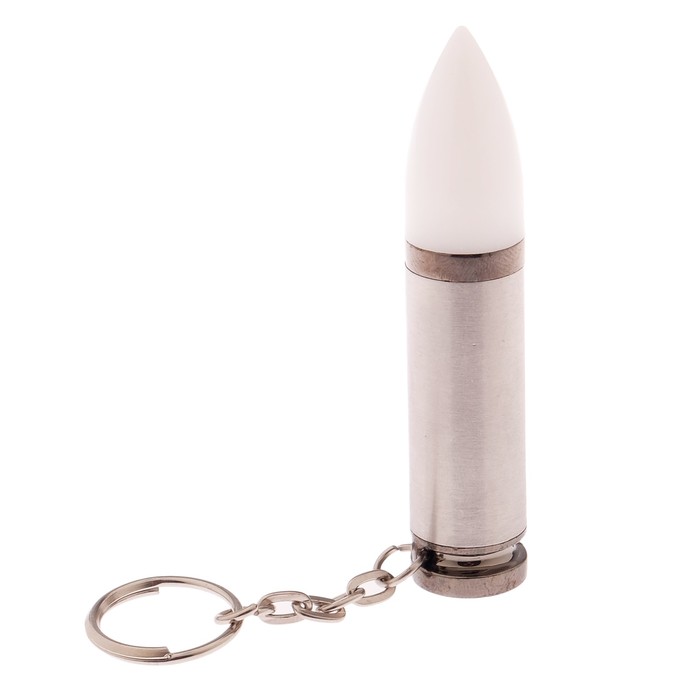 фонарик 1 диод, с брелком, 3 бат, металл, 1,5*1,5*7