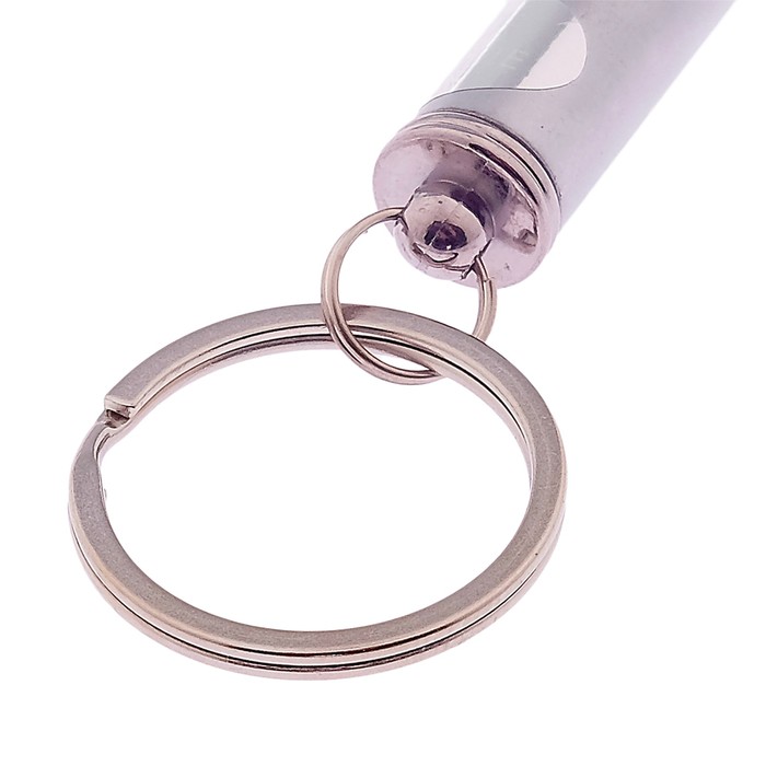 фонарик 1 диод,фонарик, с брелком, 3 бат, металл, 1*1*5