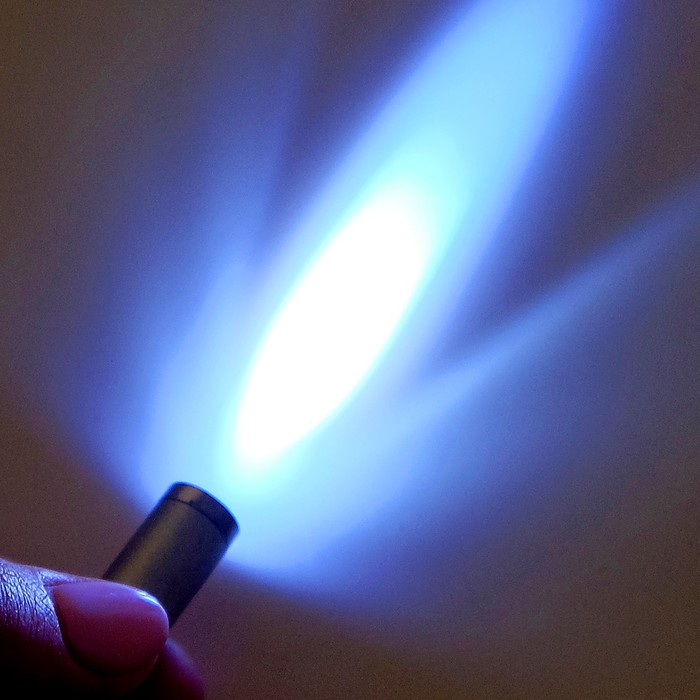 фонарик 1 диод,фонарик, с брелком, 3 бат, металл, 1*1*5