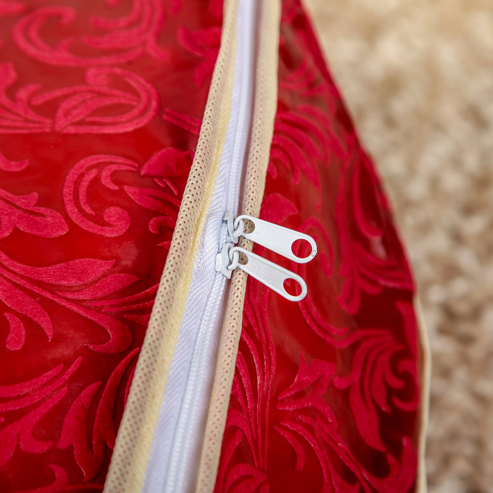 Кофр для хранения вещей 45х30х20 см "Узоры", бордовый