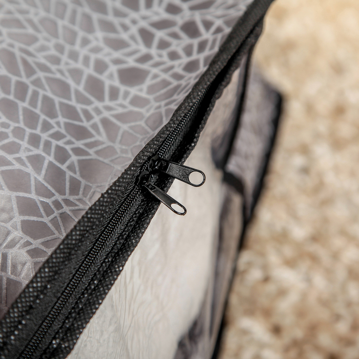 Кофр для хранения вещей 45х45х30 см, "Паутинка", чёрный