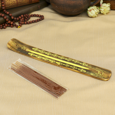 Ароманабор "Индия" 10 палочек и подставка Зелёный чай