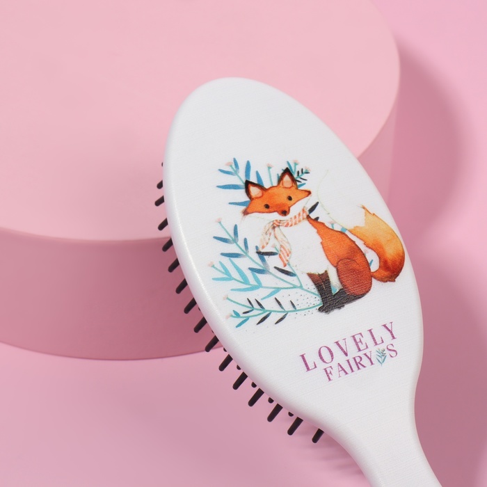 Расчёска массажная «Зверята», овальная, 13см, цвет МИКС