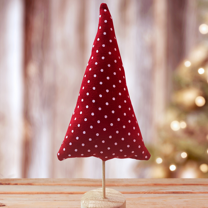 Набор для создания игрушки из ткани "Елочка в горошек", цвет красный