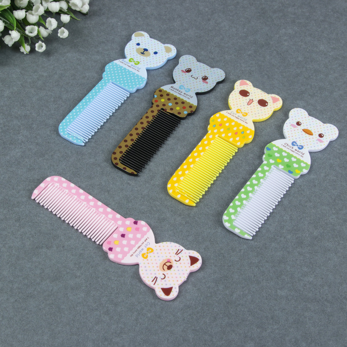 Расчёска с ручкой "Зверушки", фигурная, 13см, цвет МИКС