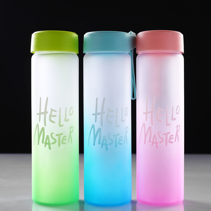 Бутылка для воды 450 мл Hello Master,градиент микс 20*5,5*7см