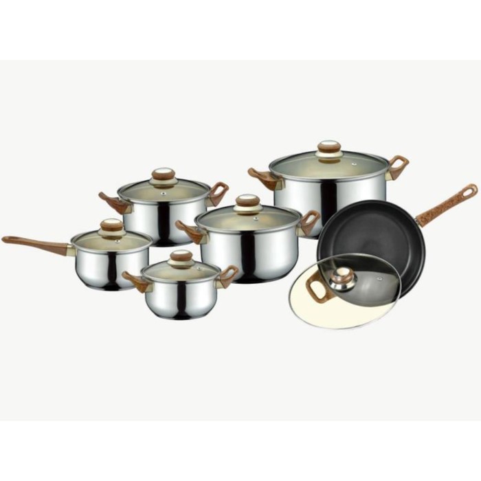 Набор посуды Peterhof, 12 предметов, ручки под дерево