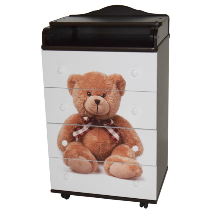 Комод пеленальный №4 "Мишка" МДФ 600/4, венге-белый