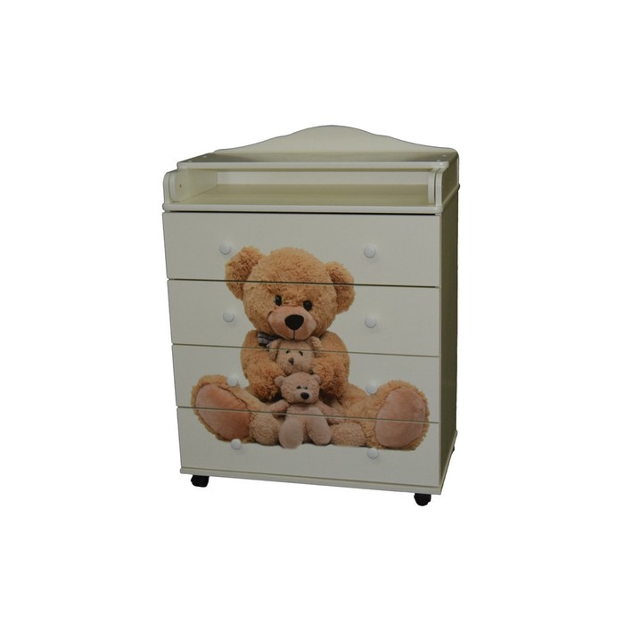 Комод пеленальный №5 "Мишка" МДФ 800/4, белый