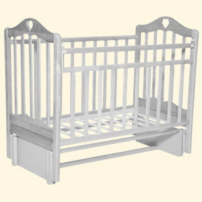 Кровать детская "Каролина №5" маятник продольный, белая