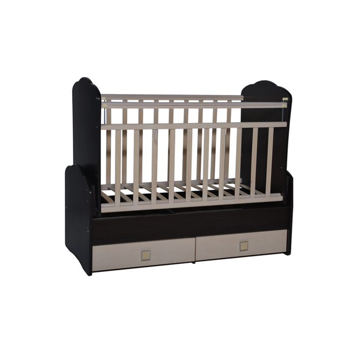 Кроватка-трансформер "Ульяна №3", поперечный маятник, венге-клен