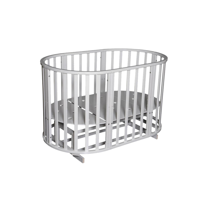 Кровать-трансформер "Северянка №3", 6 в 1, поперечный маятник, круглая/овальная, белая