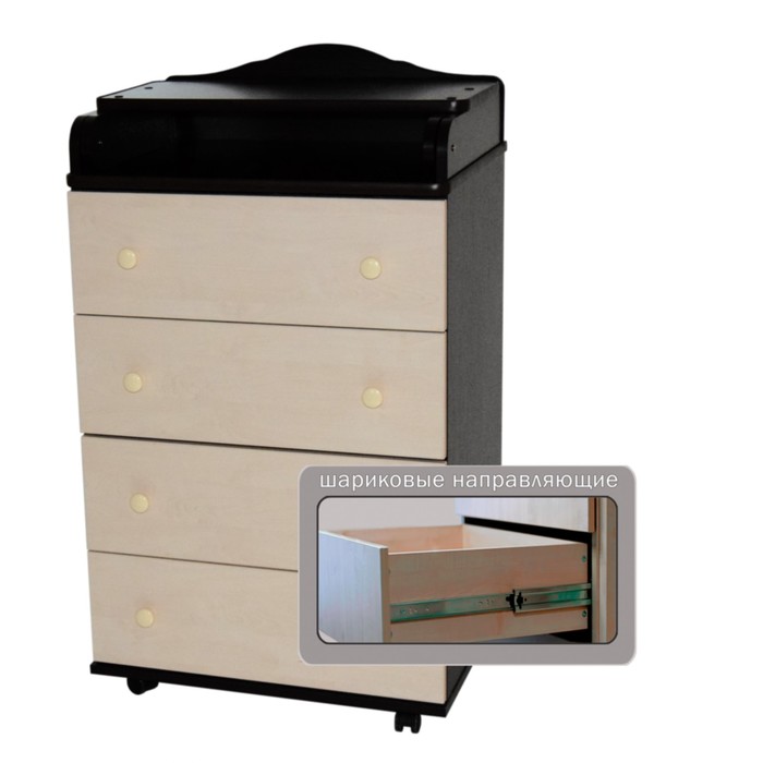 Комод пеленальный "Любаша" 604 ЛДСП, венге/клен