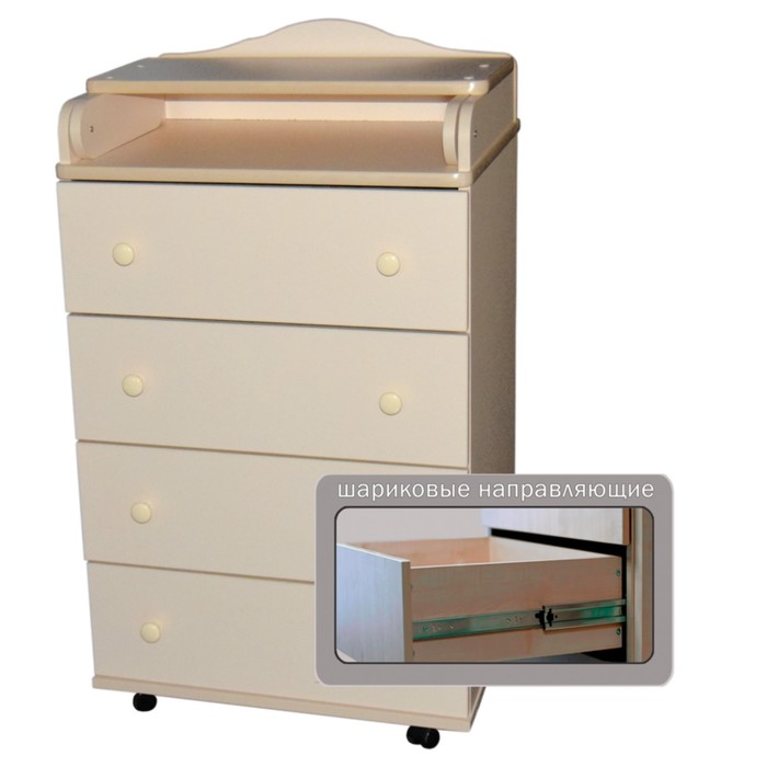 Комод пеленальный "Любаша" 604 ЛДСП, слоновая кость